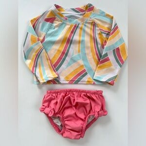 Wondernation Swim Top & Swim Diaper Colorful Kids Set